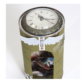 coffee can bird clock faerie tale steampunk goddess karen rainsong mysticat