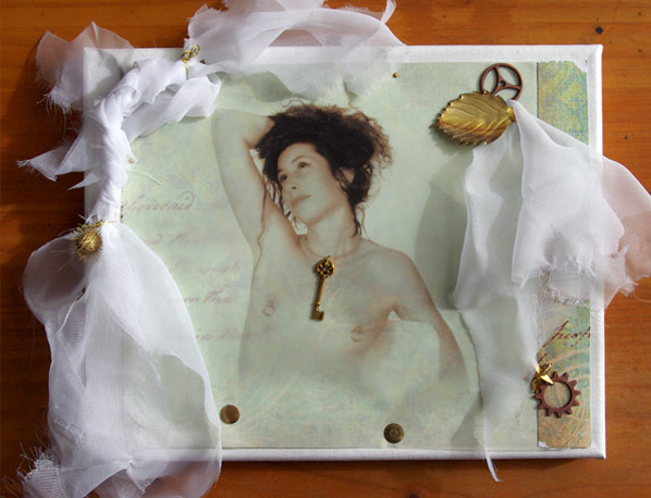 dream goddess mixed media collage photography karen rainsong mysticat