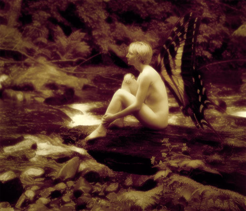 fairy of the water faerie goddess woman photograph river eugene oregon Rainsong