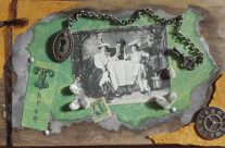 Three mixed media assemblage