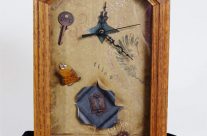 Time Flies mixed media clock