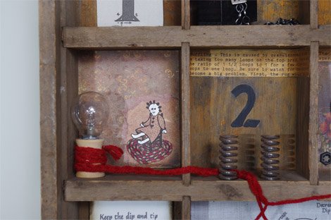 back to square one artwork Karen Rainsong steampunk mixed media assemblage