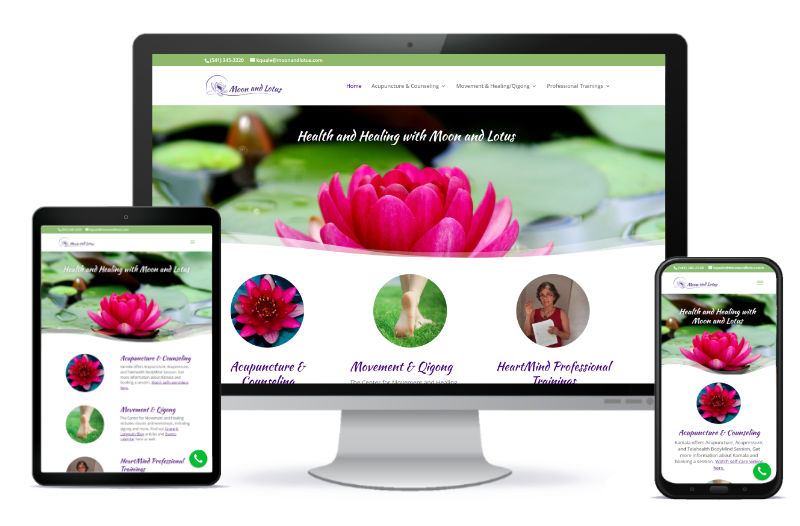 Kamala's three screens on white 2022 kamala quale moon and lotus qigong classes